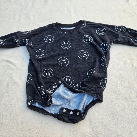 Brixton Phoenix Black and White Smiley Face Bubble Romper 12-18M - Picture 5 of 9